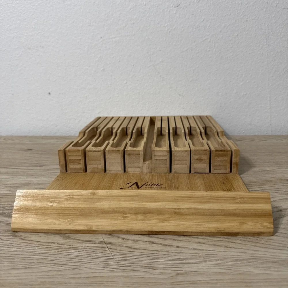 Noble Home‎ & Chef Bamboo In Drawer Kitchen Knife Set Block Storage Organizer